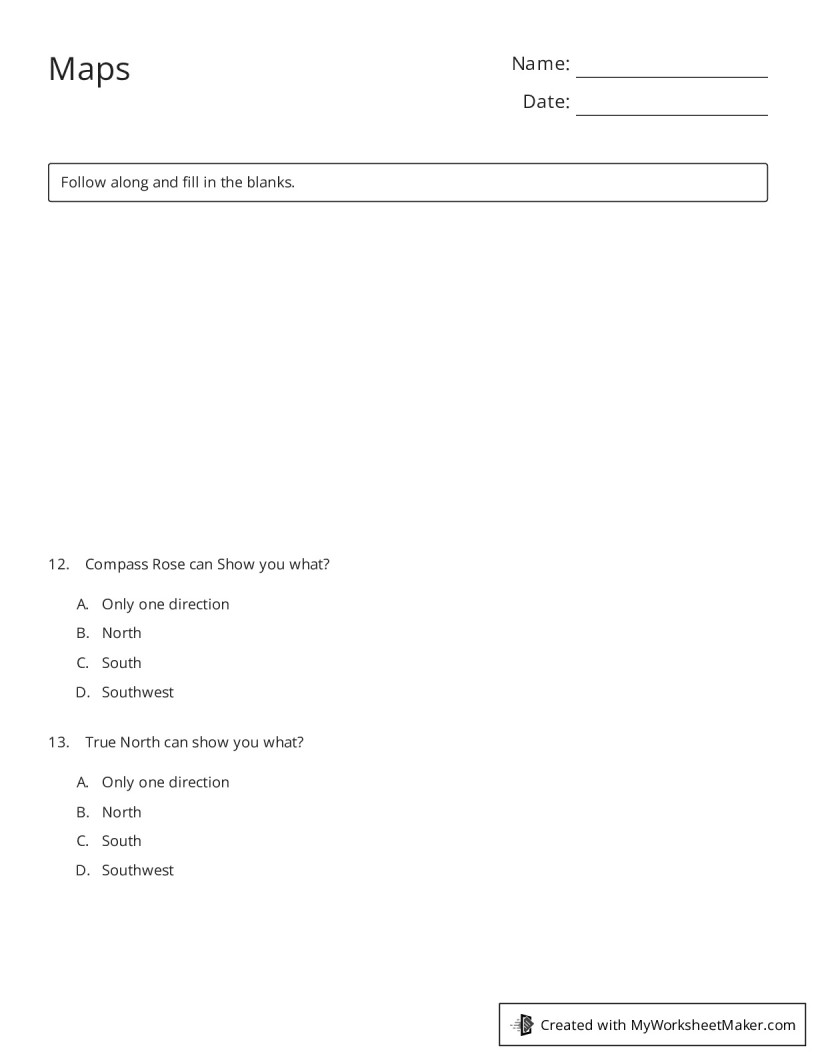 Maps - My Worksheet Maker: Create Your Own Worksheets