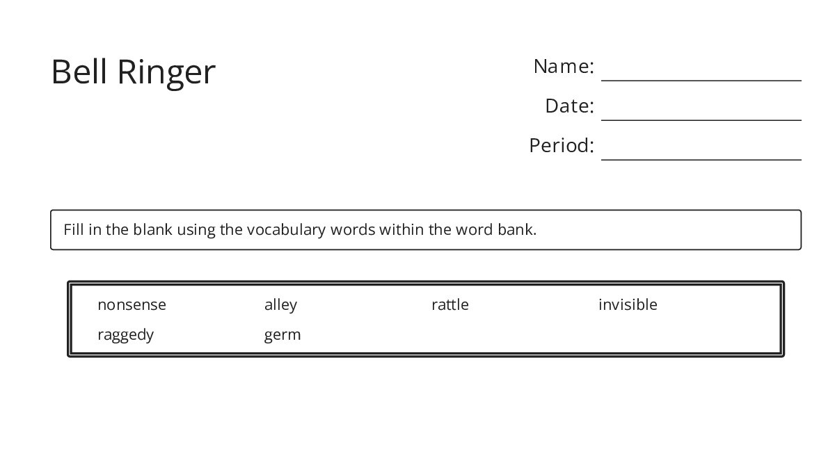 Bell Ringer - My Worksheet Maker: Create Your Own Worksheets