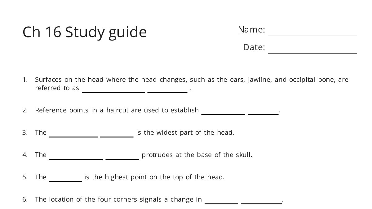 Ch 16 Study guide - My Worksheet Maker: Create Your Own Worksheets