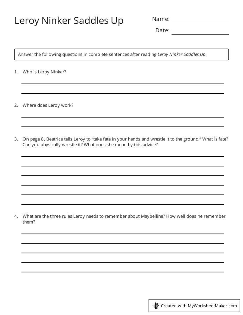 My Worksheet Maker: The Best Online Worksheet Creator
