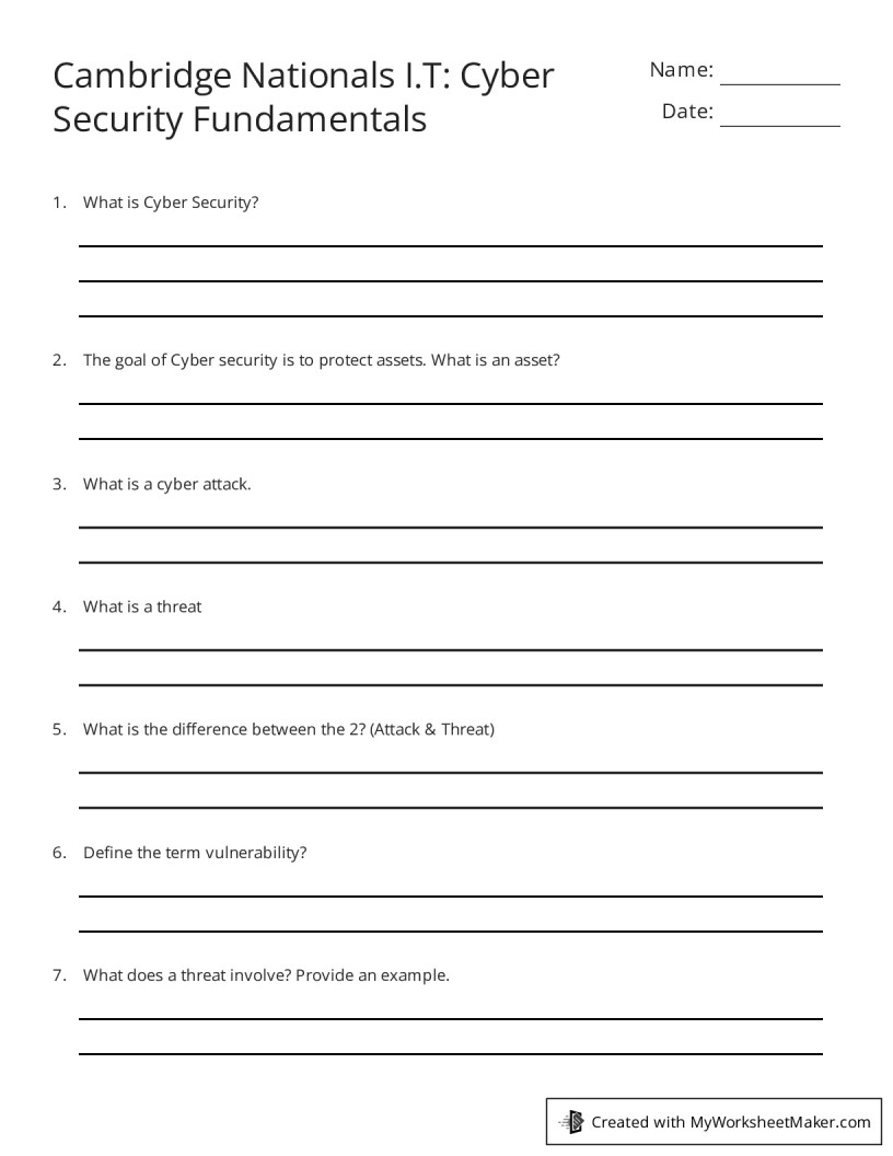 My Worksheet Maker - The Best Worksheet Maker