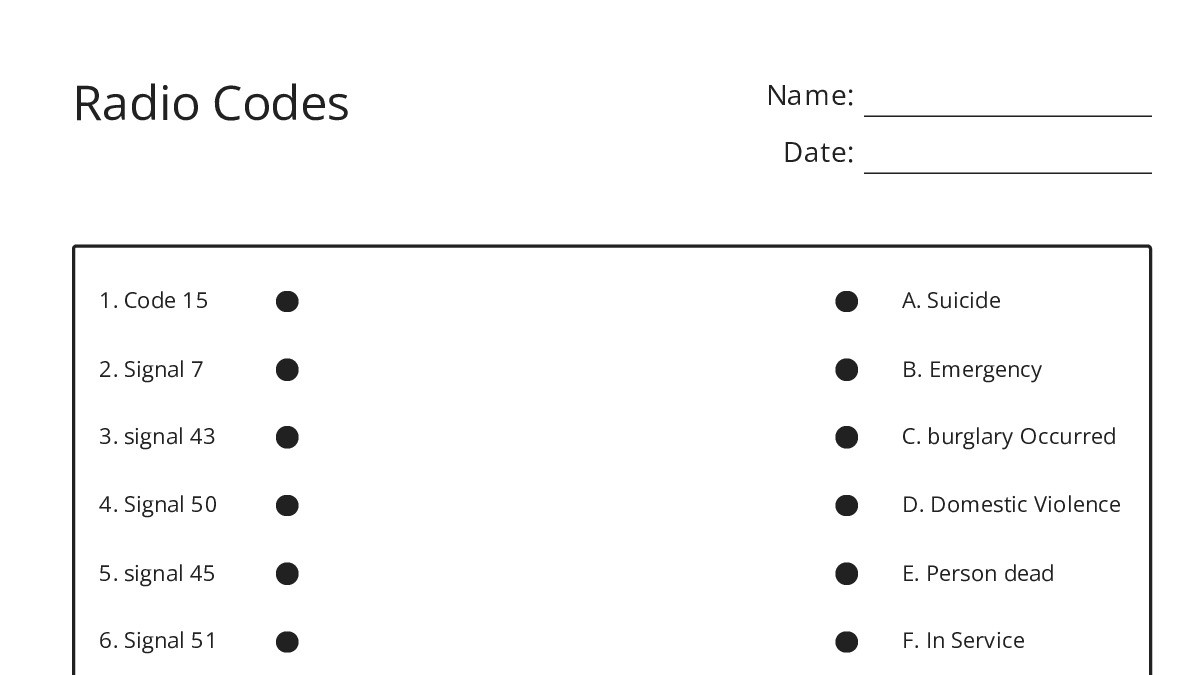 Radio Code Signals Insert Radio Codes - My Worksheet Maker: Create Your Own Worksheets