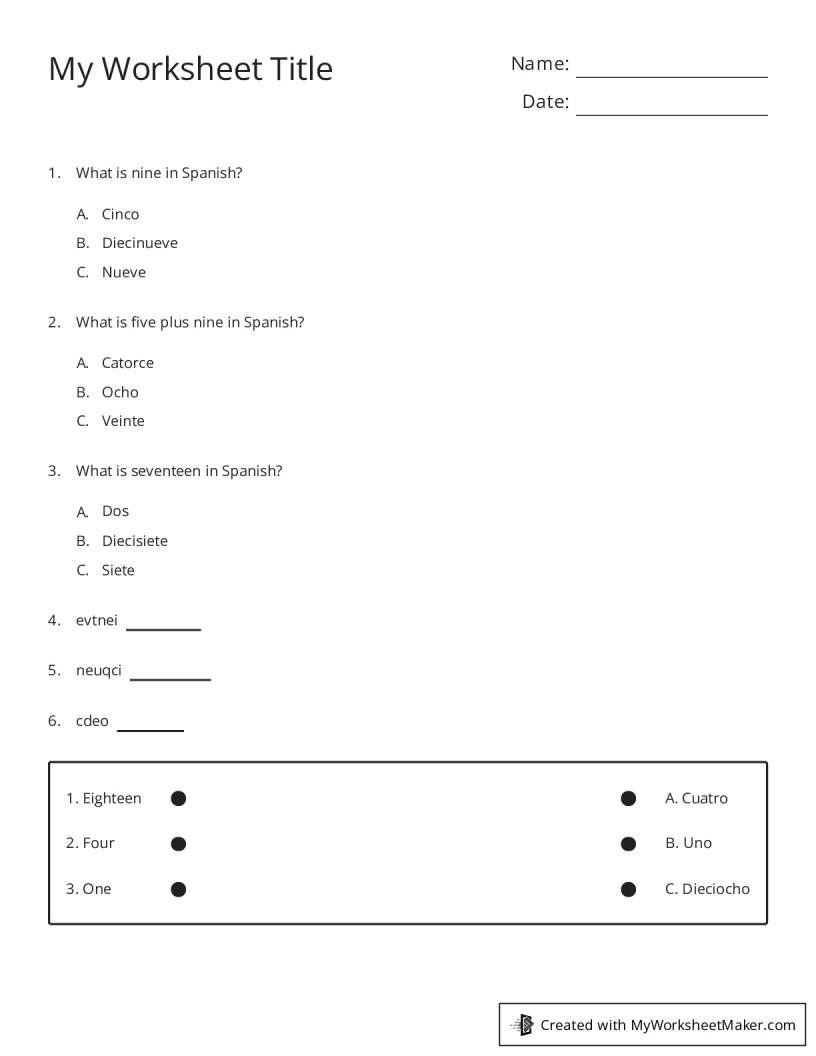 My Worksheet Maker - The Best Worksheet Maker