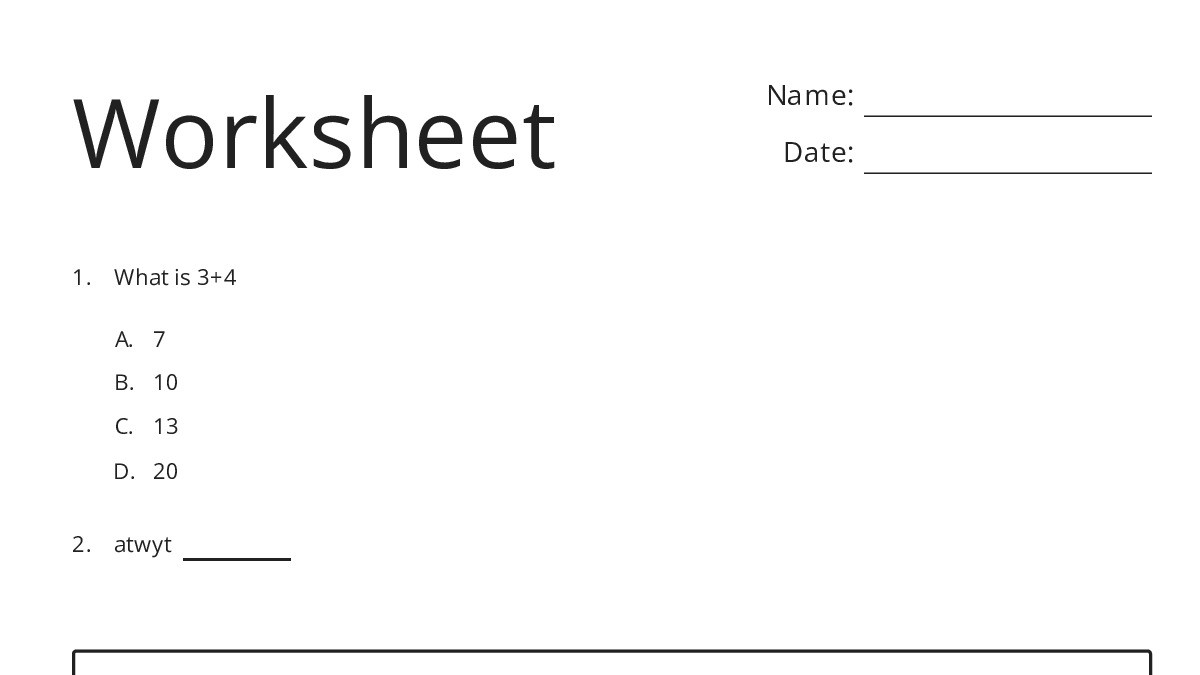 Worksheet - My Worksheet Maker: Create Your Own Worksheets