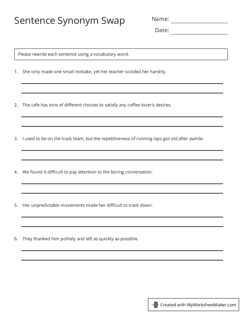 My Worksheet Maker The Best Worksheet Maker