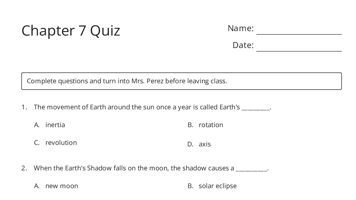Chapter 7 Quiz - My Worksheet Maker: Create Your Own Worksheets