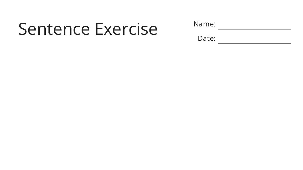 Sentence Exercse Sentence Exercise - My Worksheet Maker: Create Your Own Worksheets