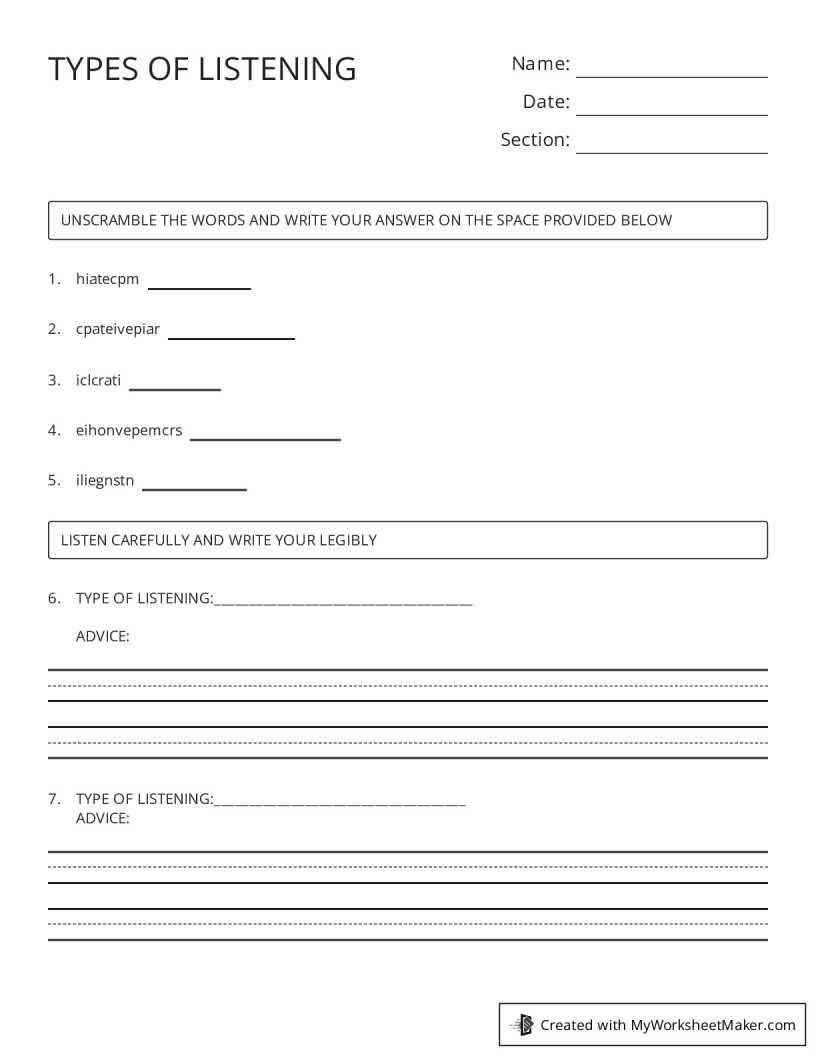 types-of-listening-my-worksheet-maker-create-your-own-worksheets