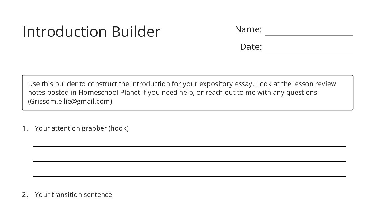 Introduction Builder - My Worksheet Maker: Create Your Own Worksheets