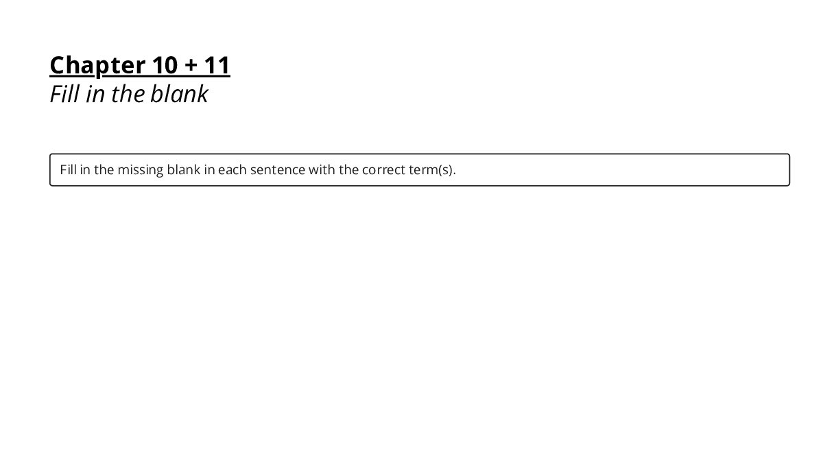 Chapter 10 + 11 Fill in the blank - My Worksheet Maker: Create Your Own ...