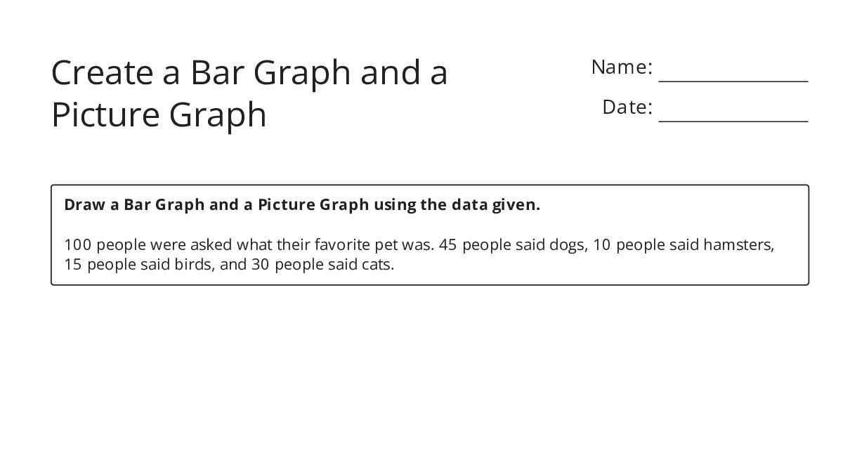 Create a Bar Graph and a Picture Graph - My Worksheet Maker: Create ...