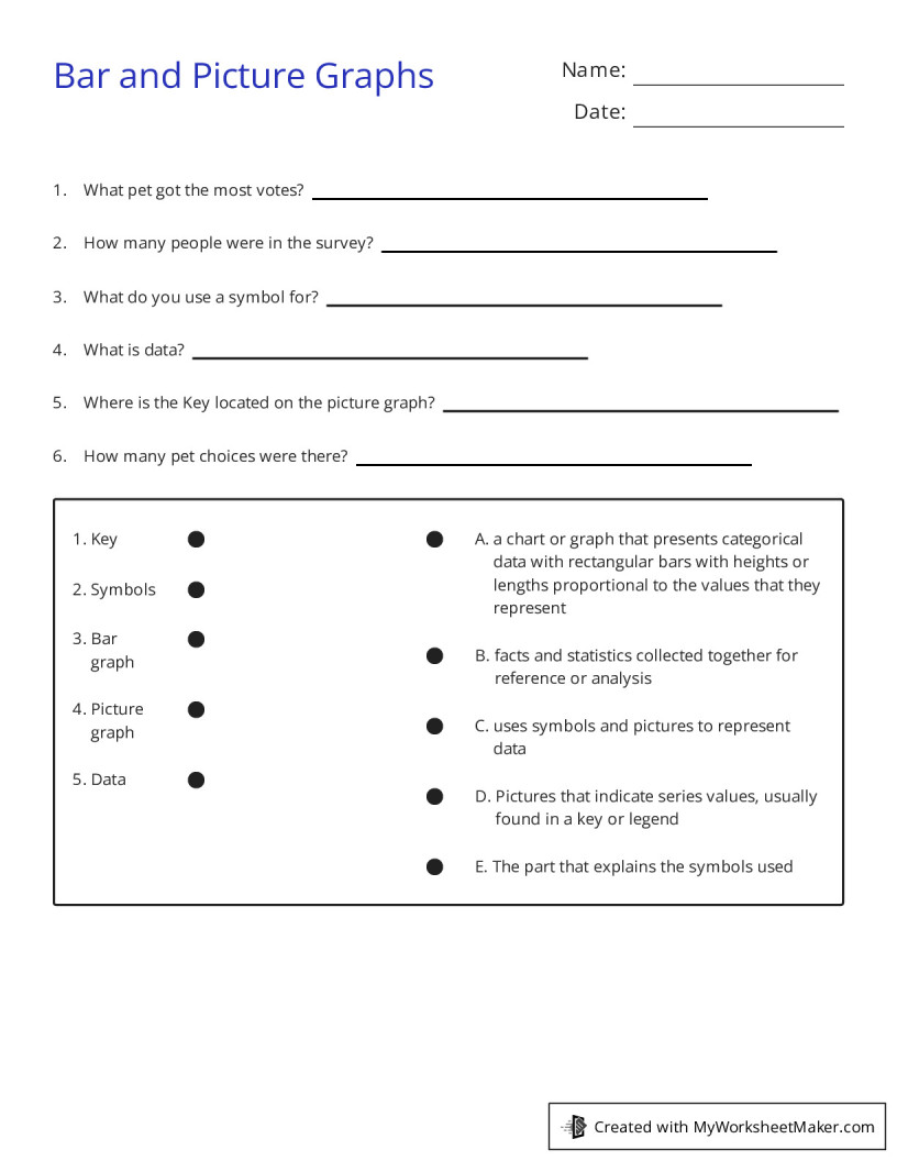 Bar and Picture Graphs - My Worksheet Maker: Create Your Own Worksheets