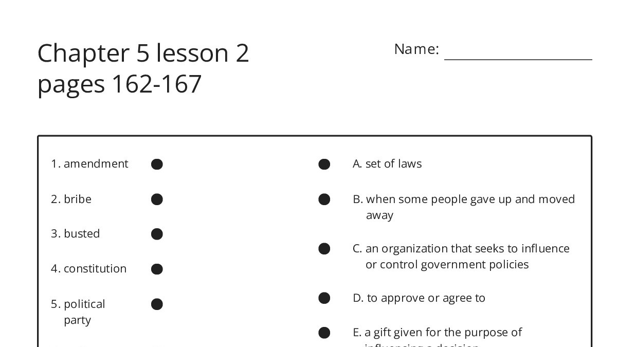 Chapter 5 lesson 2 pages 162-167 - My Worksheet Maker: Create Your Own ...