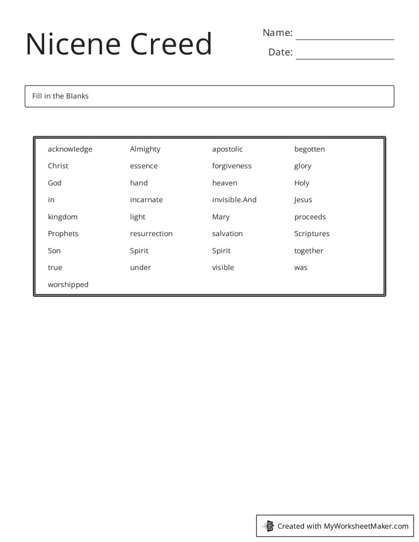 nicene-creed-my-worksheet-maker-create-your-own-worksheets for Printable Free Printable Nicene Creed Nicene Creed - My Worksheet Maker: Create Your Own Worksheets for Printable Free Printable Nicene Creed