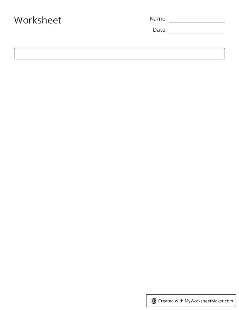 My Worksheet Maker: The Best Online Worksheet Creator