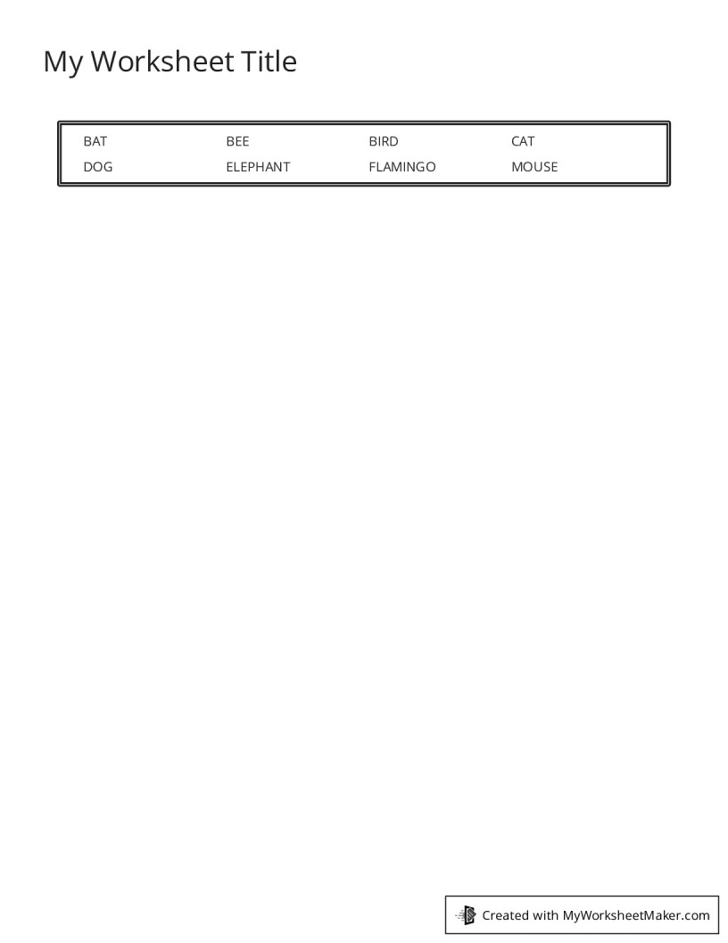 My Worksheet Title - My Worksheet Maker: Create Your Own Worksheets