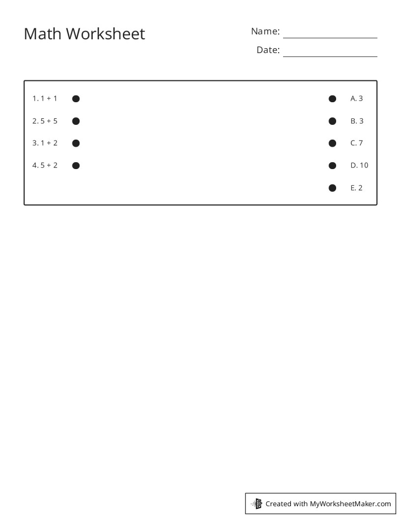 Math Worksheet Maker
