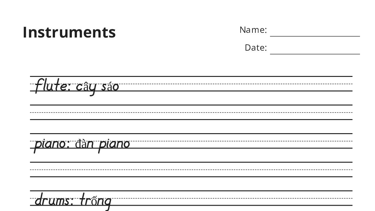 Instruments - My Worksheet Maker: Create Your Own Worksheets