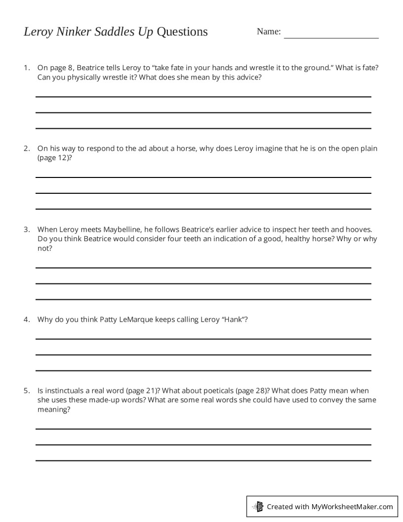 My Worksheet Maker - The Best Worksheet Maker