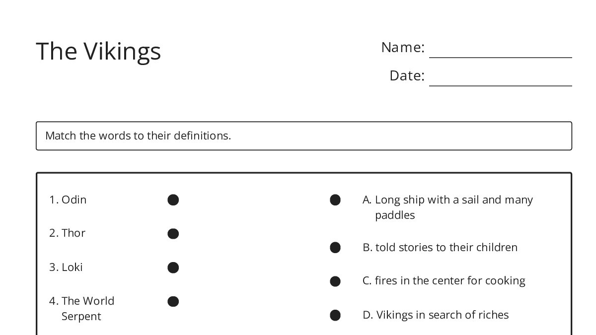 The Vikings - My Worksheet Maker: Create Your Own Worksheets