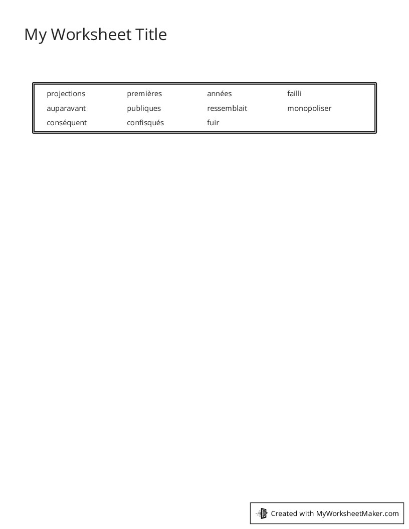 My Worksheet Title - My Worksheet Maker: Create Your Own Worksheets