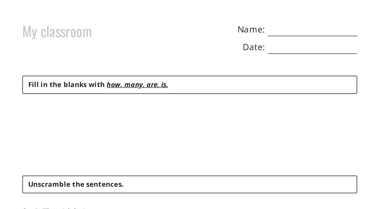 My classroom - My Worksheet Maker: Create Your Own Worksheets