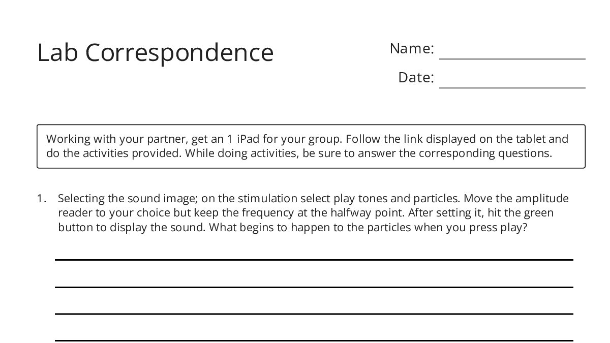 Corresponding Sheets Lab Correspondence - My Worksheet Maker: Create Your Own Worksheets