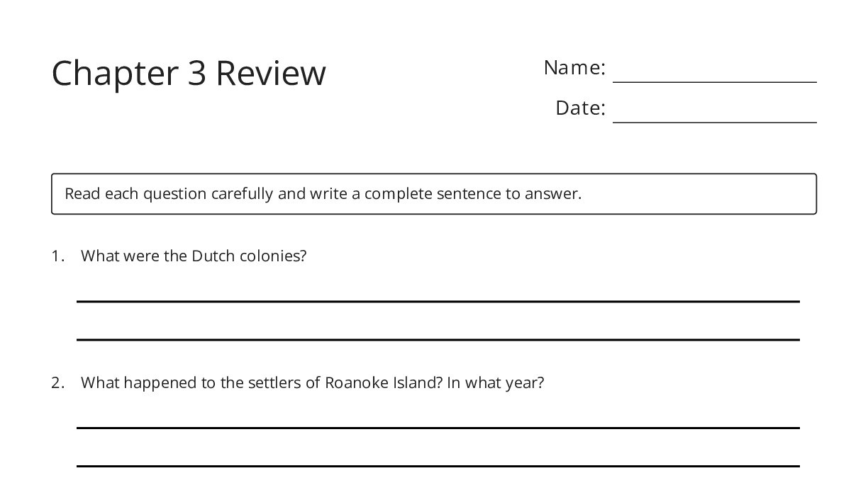 Chapter 3 Review - My Worksheet Maker: Create Your Own Worksheets