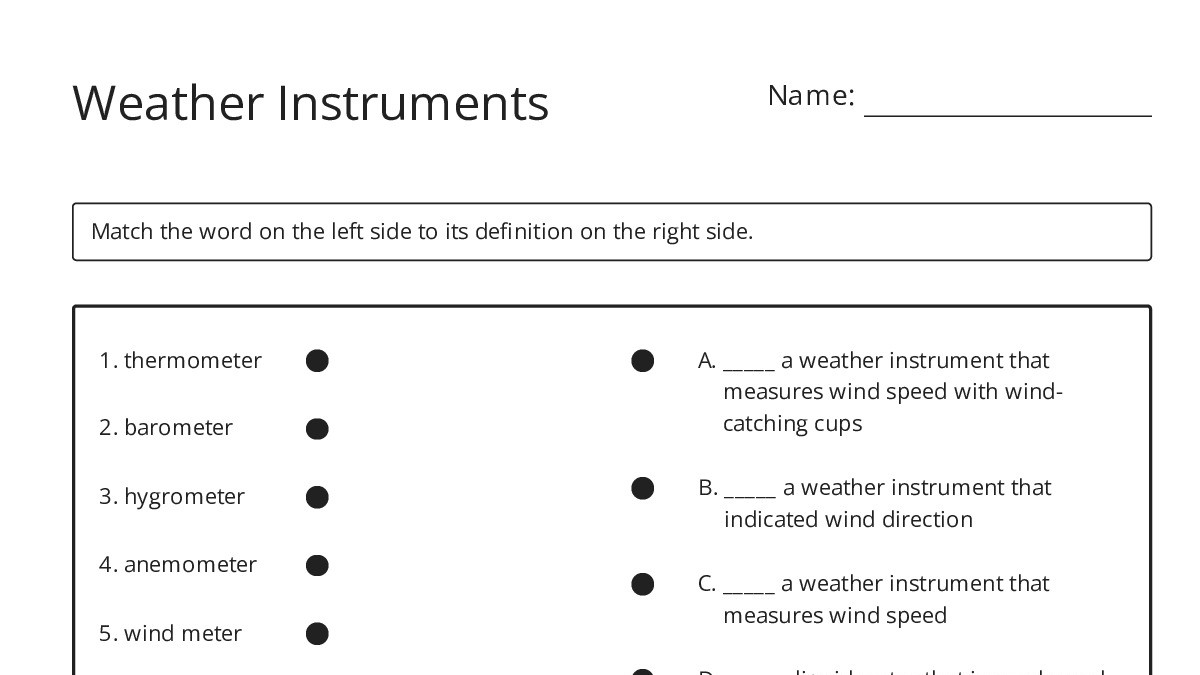 Weather Instruments - My Worksheet Maker: Create Your Own Worksheets