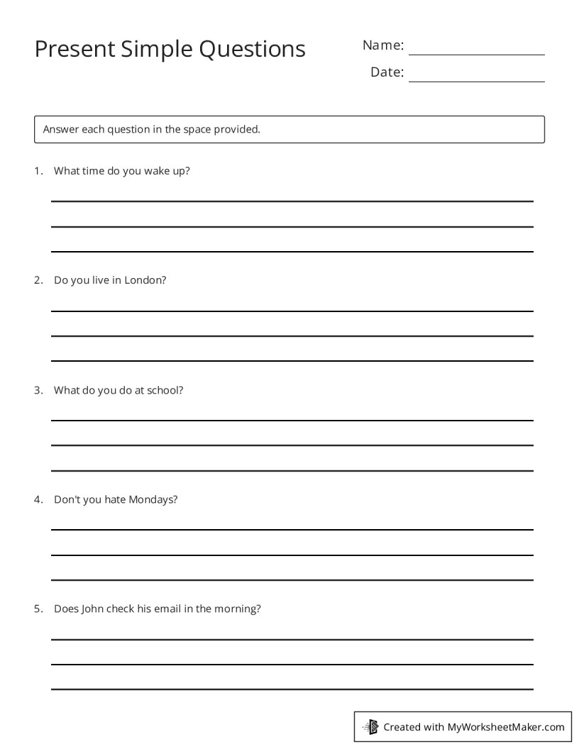 My Worksheet Maker: The Best Online Worksheet Creator
