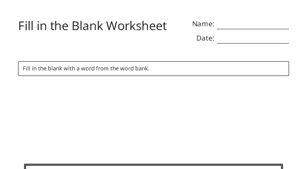 Fillable Worksheet Fill in the Blank Worksheet - My Worksheet Maker: Create Your Own ...