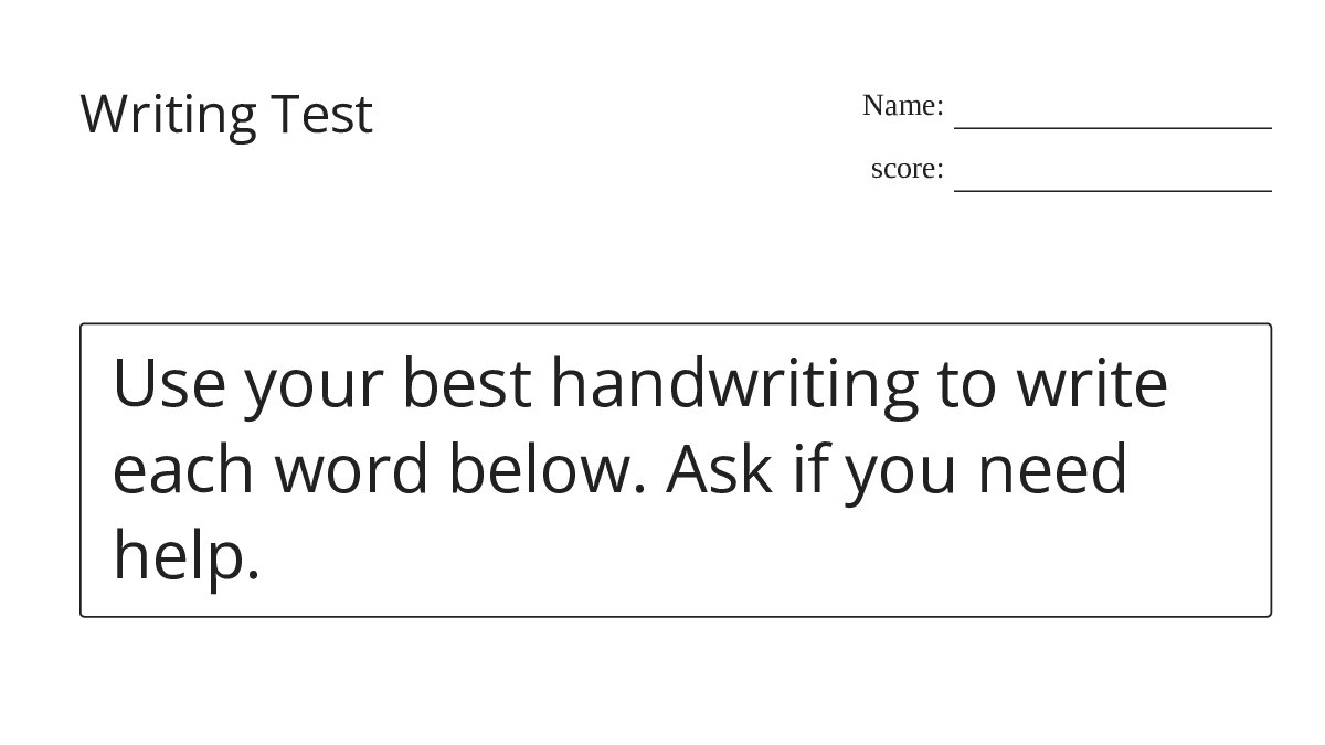 Please Write Tests Writing Test - My Worksheet Maker: Create Your Own Worksheets