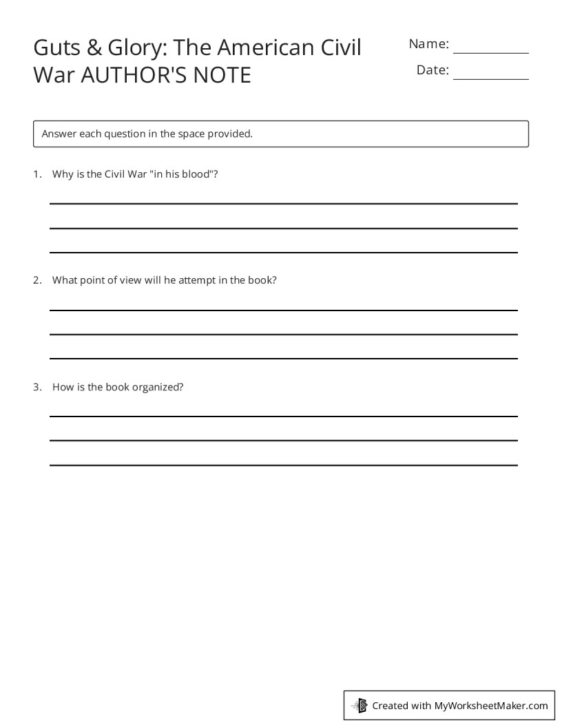 American Civil War Worksheets Civil War Printable Worksheets