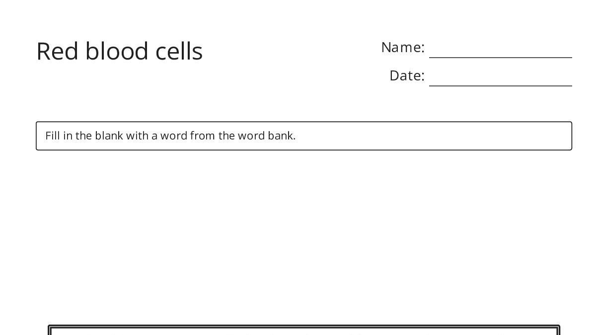 Rbc Label Worksheet Red blood cells - My Worksheet Maker: Create Your Own Worksheets