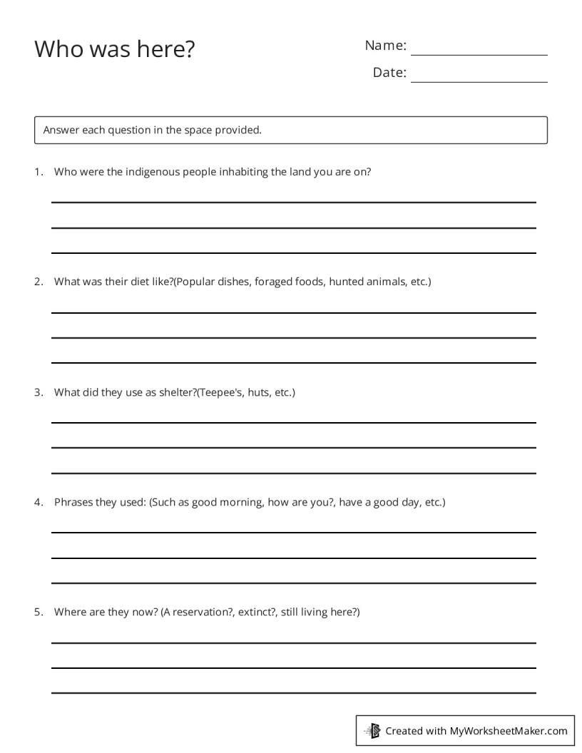 Who was here? - My Worksheet Maker: Create Your Own Worksheets