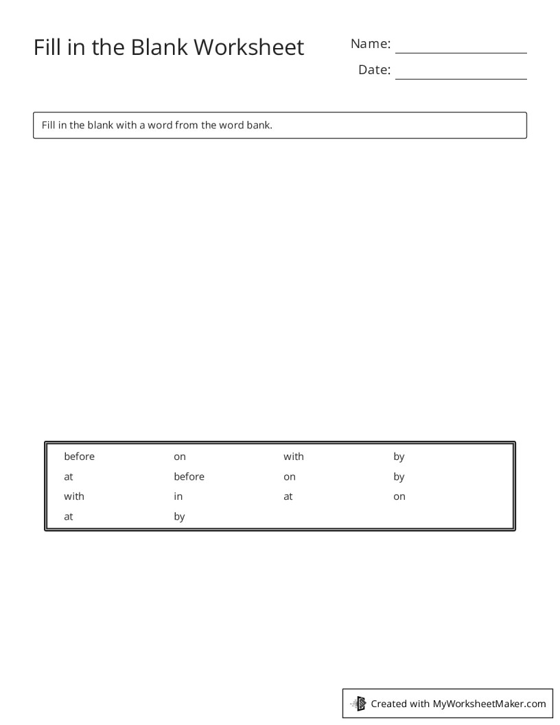 My Worksheet Maker - The Best Worksheet Maker