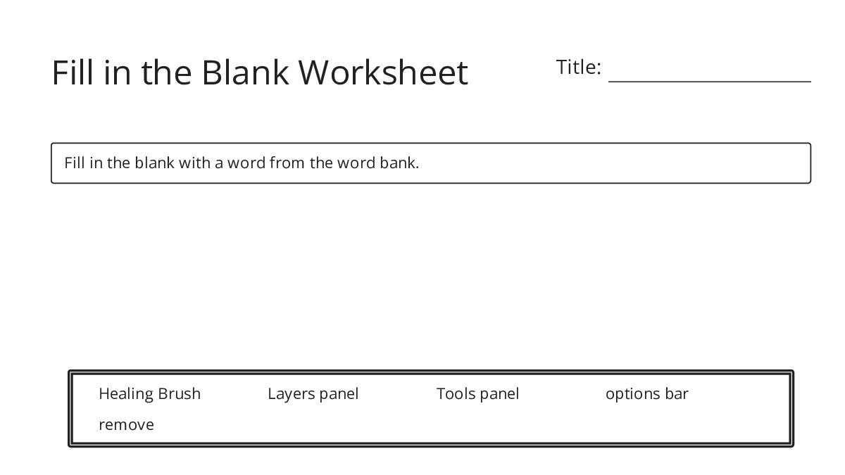 Fill in the Blank Worksheet - My Worksheet Maker: Create Your Own ...