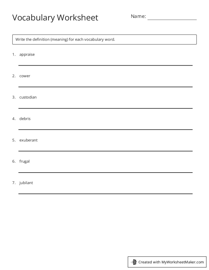 My Worksheet Maker The Best Worksheet Maker