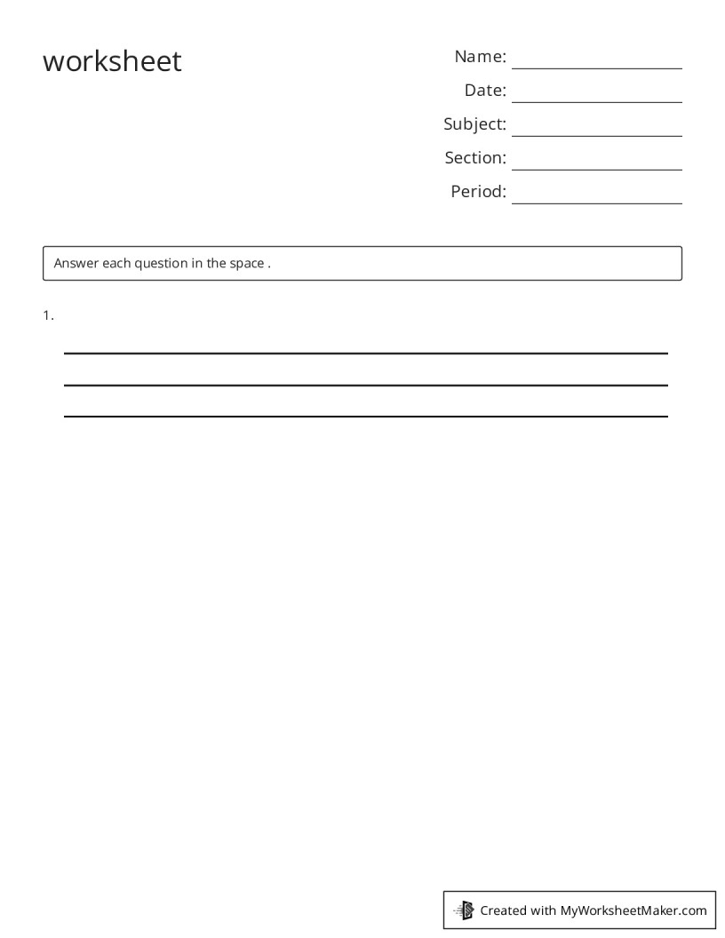 worksheet - My Worksheet Maker: Create Your Own Worksheets