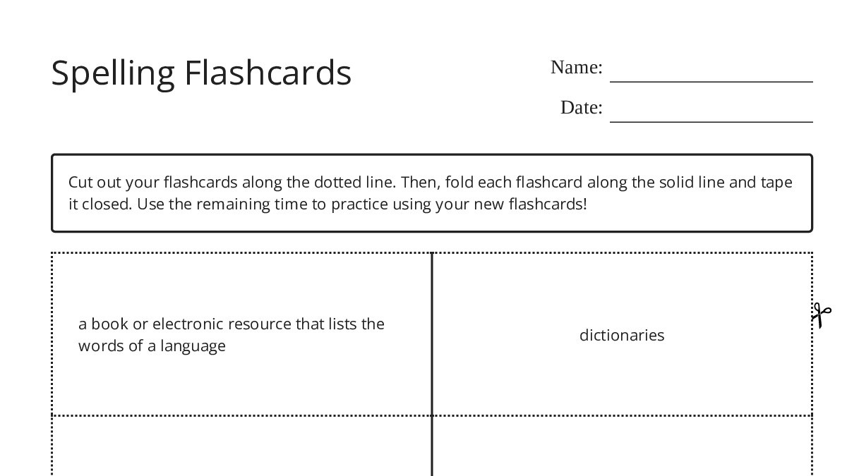 Spelling Flashcards - My Flashcard Maker: Create Your Own Flashcards