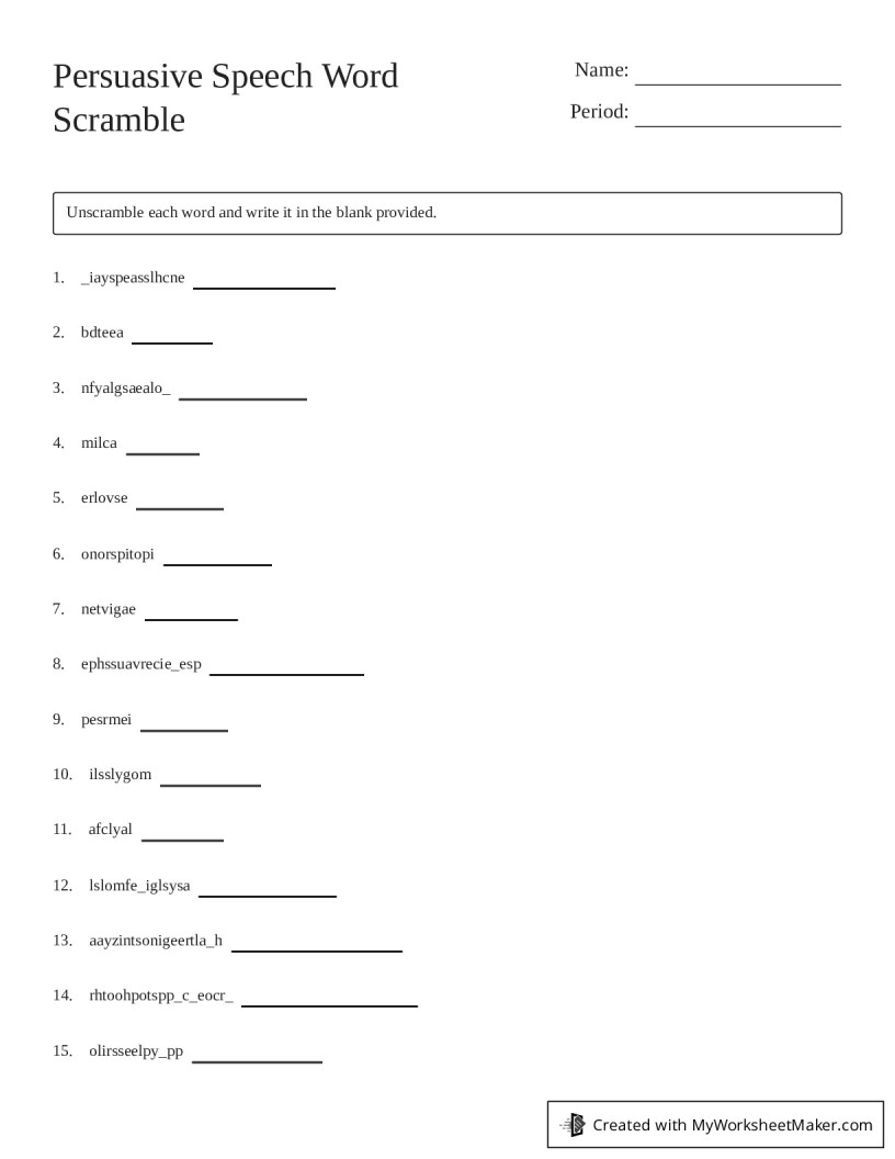 My Worksheet Maker: The Best Online Worksheet Creator