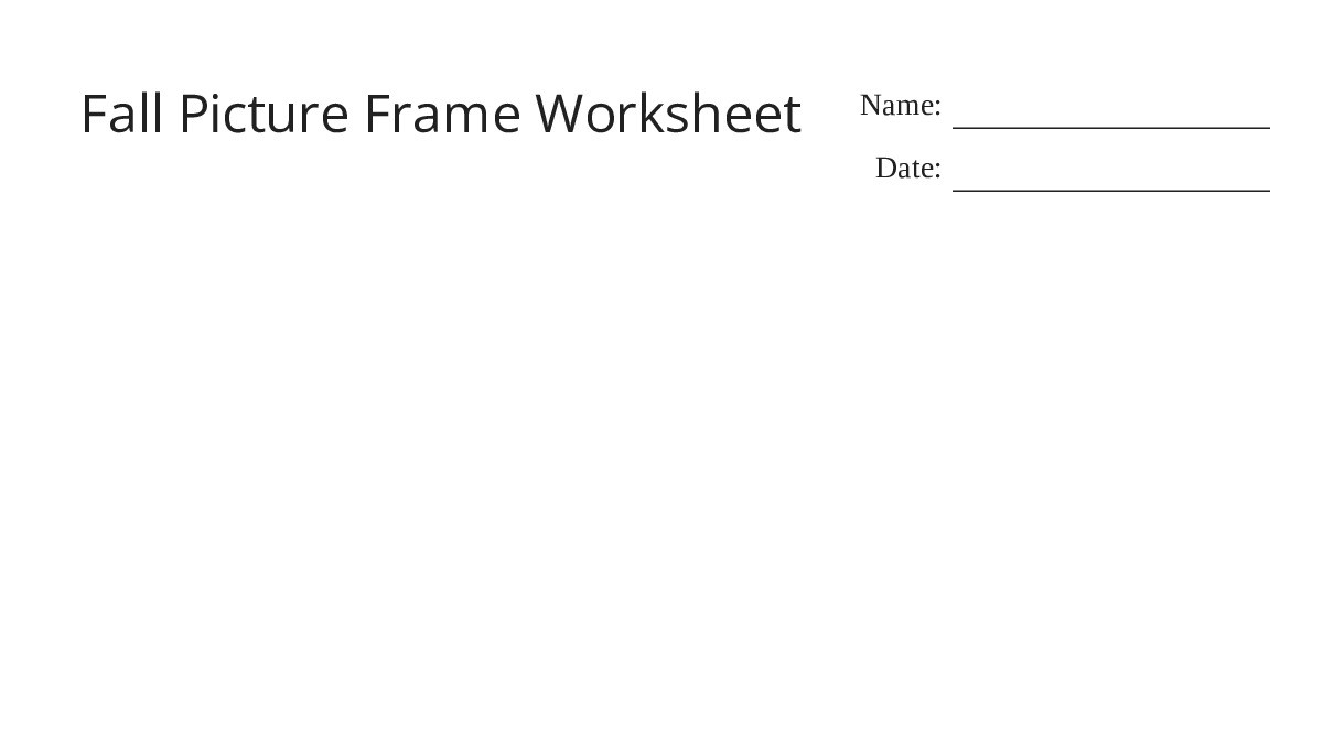 Picture Frame Worksheet.pdf Fall Picture Frame Worksheet - My Worksheet Maker: Create Your Own ...