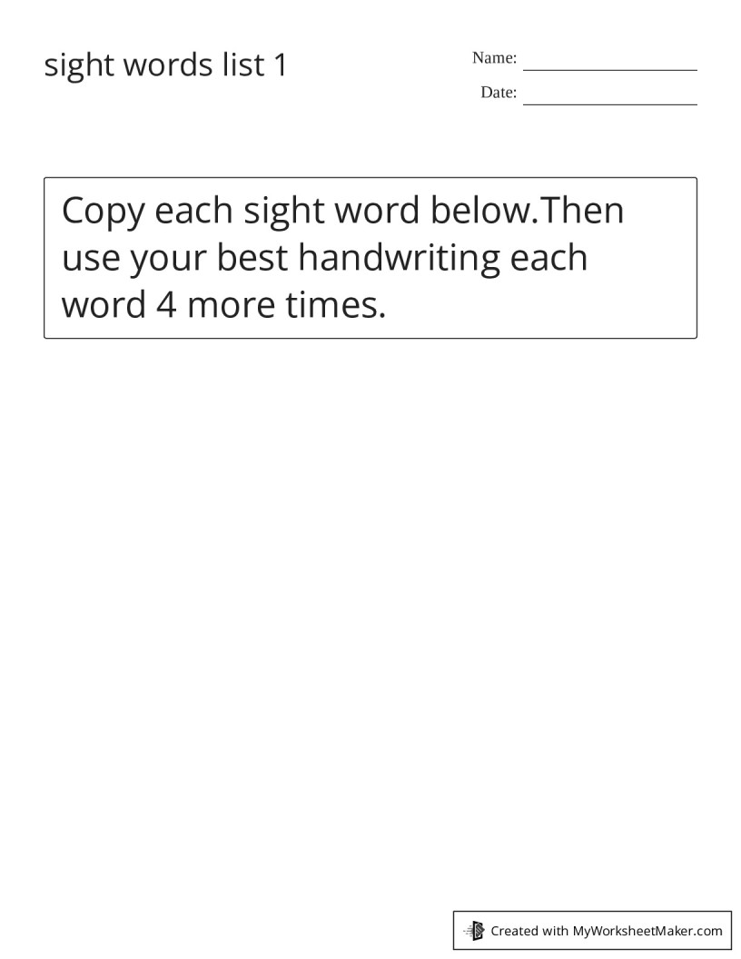 sight-words-list-1-my-worksheet-maker-create-your-own-worksheets