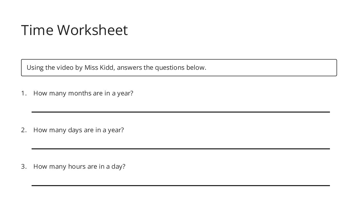 Time Chapter Woksheet Time Worksheet - My Worksheet Maker: Create Your Own Worksheets