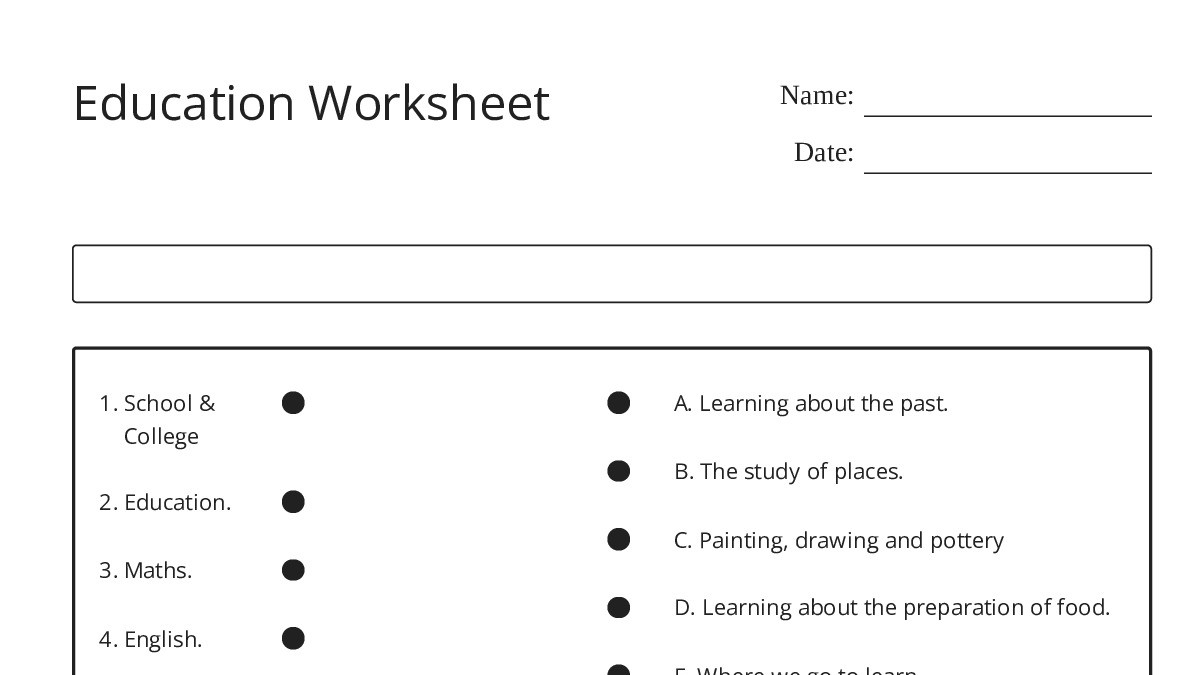 Education Worksheet - My Worksheet Maker: Create Your Own Worksheets