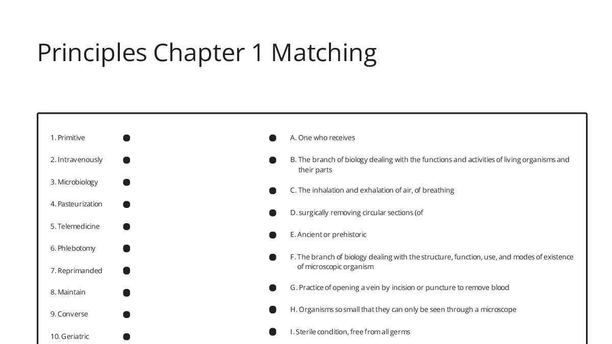 Principles Chapter 1 Matching - My Worksheet Maker: Create Your Own ...