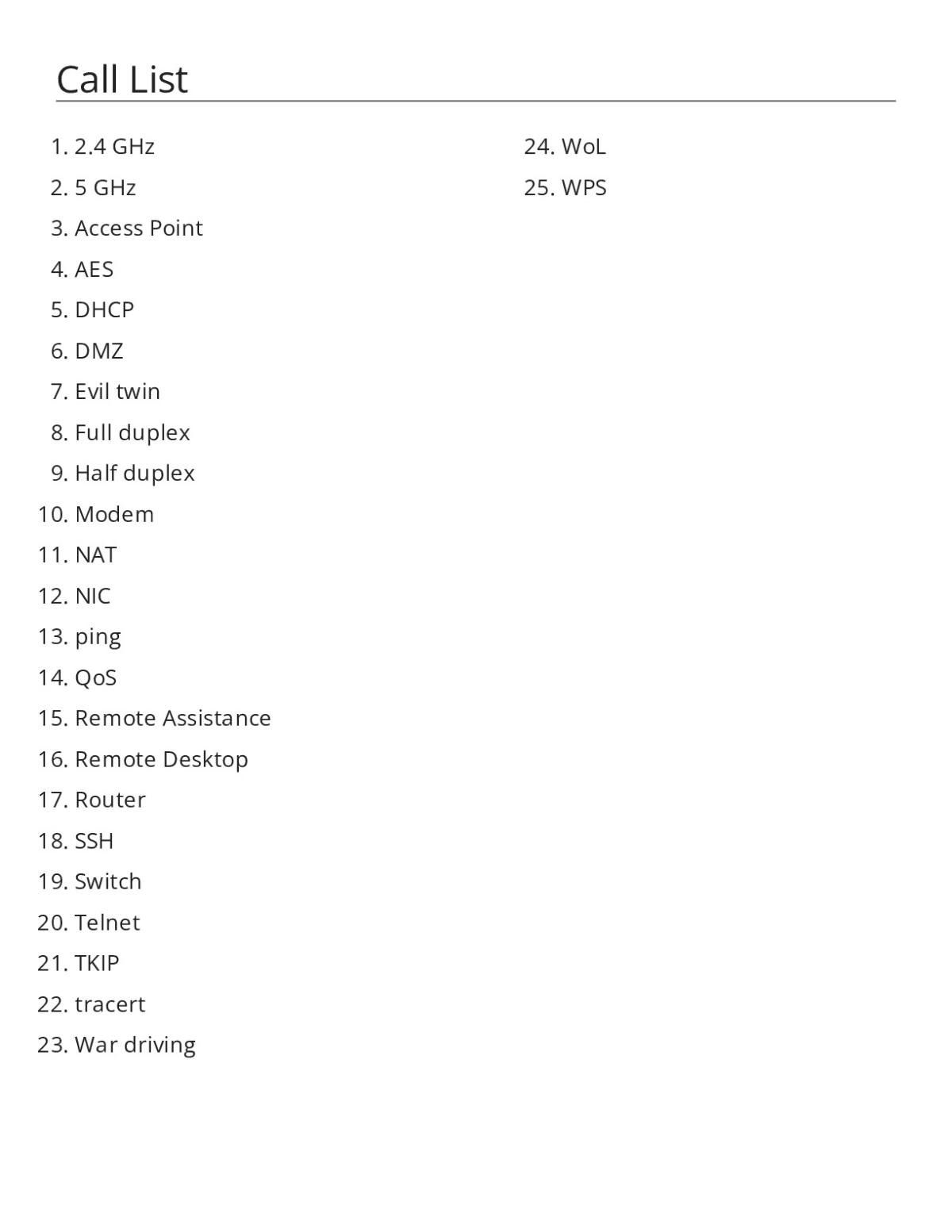 Networking bingo cards with IT terminology including DHCP, SSH, QoS, and wireless standards.