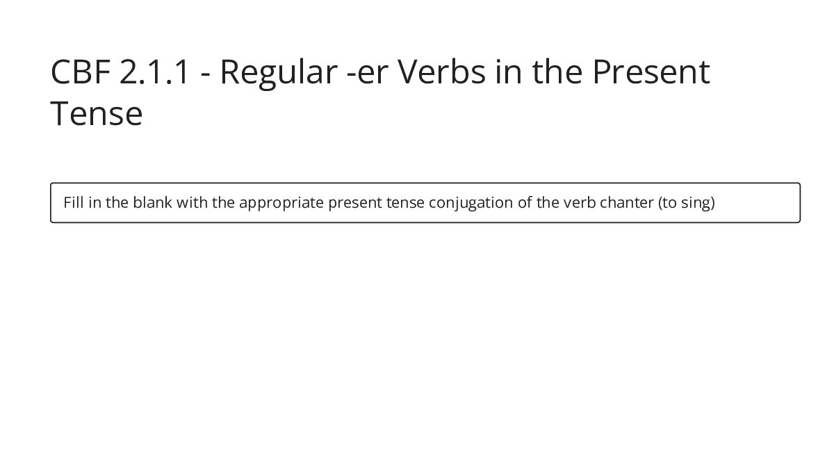 CBF 2.1.1 - Regular -er Verbs in the Present Tense - My Worksheet Maker ...