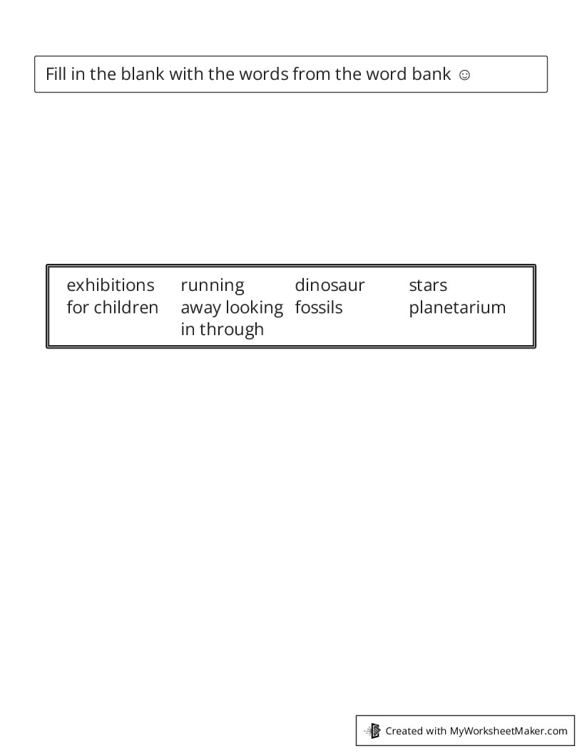 Fill in the Blank Worksheet - My Worksheet Maker: Create Your Own ...