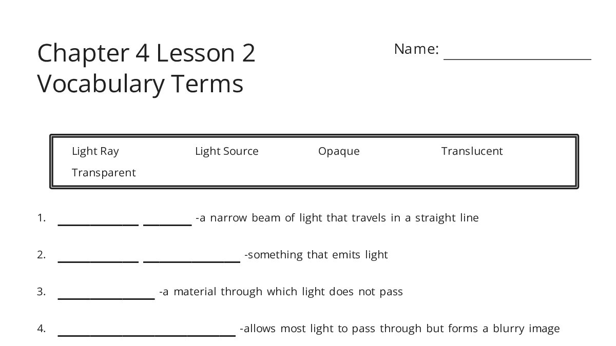 Chapter 4 Lesson 2 Vocabulary Terms - My Worksheet Maker: Create Your ...